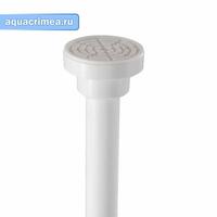 Карниз белый ПРЕМИУМ, в ванную комнату 130 х 240 см, без колец, алюминиевый с усиленным креплением